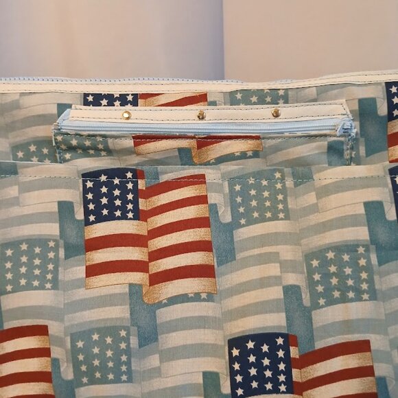 New Patriotic Stars & Stripes USA Sling Crossbody Purse Shoulder Bag Large 18x9 - Picture 9 of 12